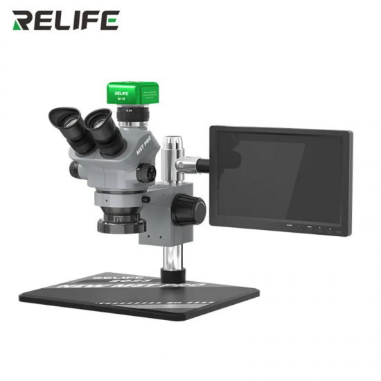 RELIFE RL-M5T Pro-B11 7-50 Times Continuous Zoom Clear Imaging Trinocular HD Microscope