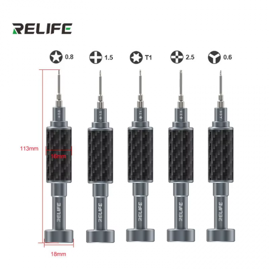 RELIFE RL-729A Steel Cannon King Carbon Fiber Screwdriver Set for Phone Repair