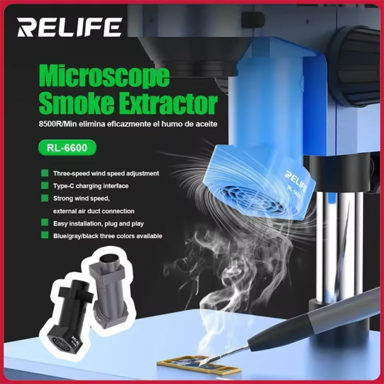 RELIFE RL-6600 Microscope Smoke Extractor Type-C Charging