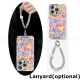 Colored Flower Glacier Pattern Cute Phone Case | Frosted Full-Body TPU Case can add Shiny Metal Stand & Bead Bracelet Lanyard | Compatible with All iPhone Models