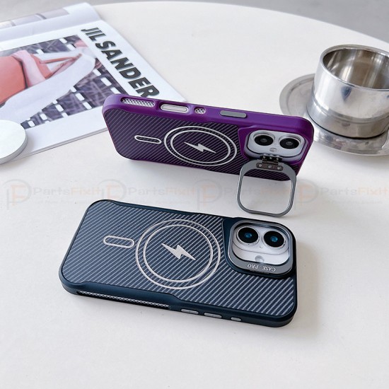 2-in-1 Magnetic Stand Shockproof Phone Case - Business Style, Electroplated Finish - Compatible with iPhone 11 and above models